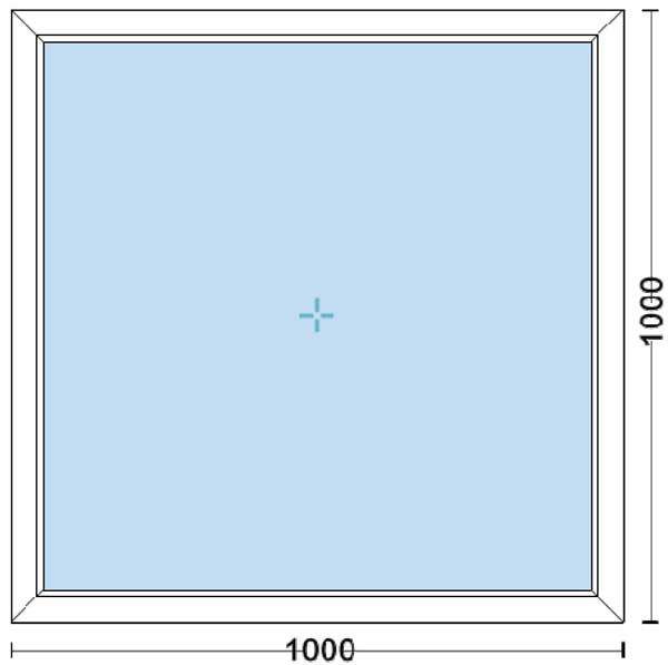 قیمت پنجره دوجداره upvc با شیشه ۴و۴ ساده به ابعاد 1000*1000 پروفیل ایده آل