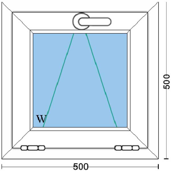 قیمت پنجره دوجداره upvc با شیشه ۴و۴ ساده به ابعاد 500*500 پروفیل ایده آل